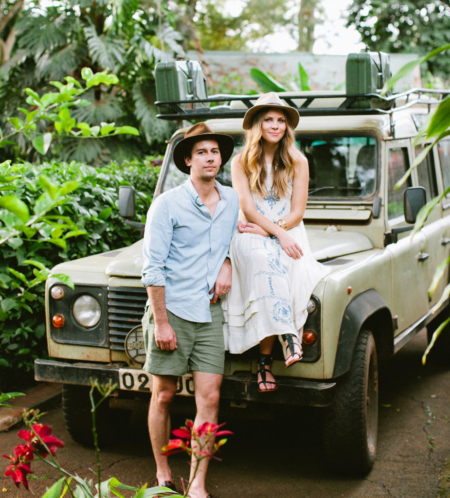 Rose & Fitzgerald Founders in Africa on a Car